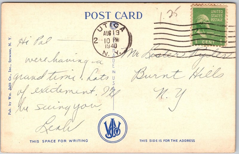 Utica New York NY, 1940 St Elizabeths Hospitals, Lawn, Trees, Cross, Postcard