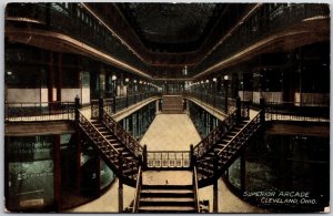 Superior Arcade Cleveland Ohio Piano Company Staircase to the 2nd Floor Postcard