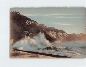 Postcard Tempête À La Côte des Basques Biarritz France