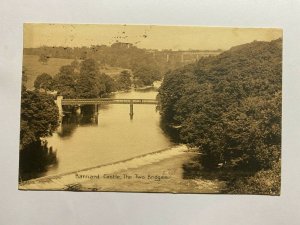 POSTED 1910  VINTAGE POSTCARD  - BARNARD CASTLE THE TWO BRIDGES     (KK1065) 