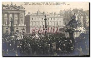 Postcard Old Burial Paul Deroulede February 3, 1914 The funerals Defile the p...