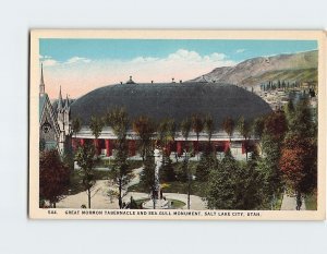 Postcard Great Mormon Tabernacle & Sea Gull Monument Salt Lake City Utah USA