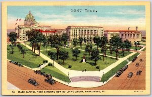 Harrisburg Pennsylvania, State Capitol Park, Building Group, Vintage Postcard