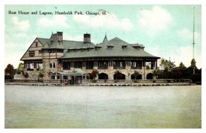 Postcard IL Chicago - Boat House and Lagoon - Humboldt Park