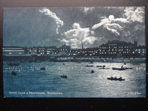 Lancashire SOUTHPORT by MOONLIGHT South Lake & Promenade - Old Postcard