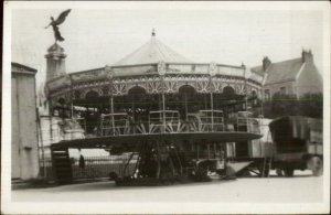 Carousel Merry-Go-Round Dijon France 1937 Real Photo Postcard