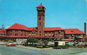 Portland OR Union Railroad Station in 1959 Railway Truck Postcard