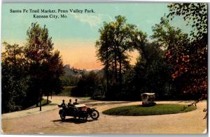 Santa Fe Trail Marker in Penn Valley Park Kansas City MO Vintage Postcard P04