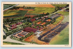 St Louis Illinois Postcard Air View Parks Air College East 1940 Vintage Unposted