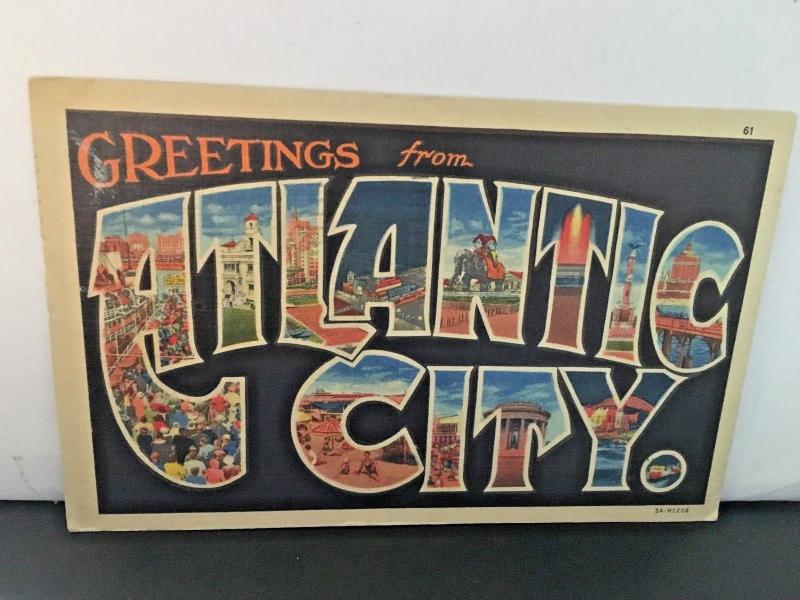 Postcard  Greetings from Atlantic City , NJ  Large Letter,    Y1