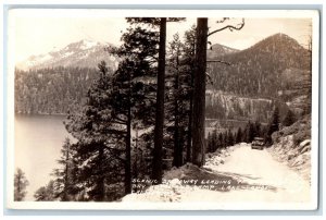 c1940's Drive To Emerald Bay Camp Frashers Lake Tahoe CA RPPC Photo Postcard 