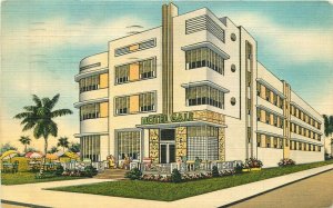 Miami Beach Florida Gale Hotel Roadside 1949 Postcard Colorpicture linen 22-619