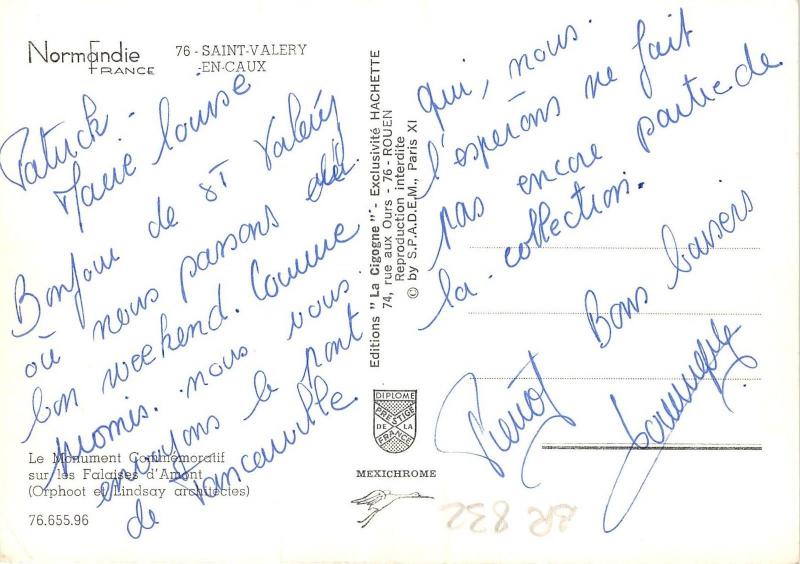 BR832 France Saint Valery en Caux le Monument Comemoratif