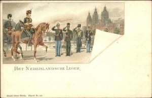 Dutch Netherlands Army Soldiers & Horse Kunzli Frers #657 c1900 Postcard