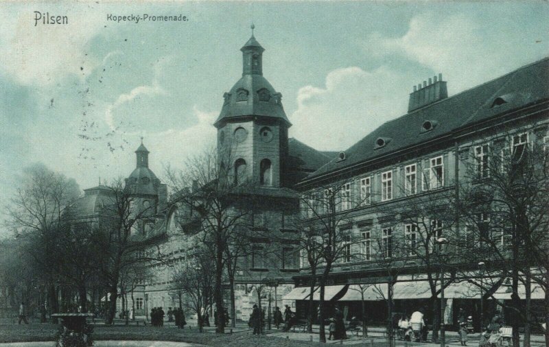 Czech Republic Plzen Pilsen Kopecky Promenade Vintage Postcard 03.85 