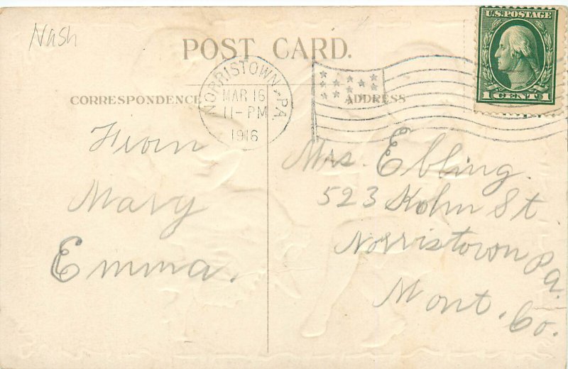 Embossed St. Patrick's Day Postcard Nash 14 Children Dancing A Jig