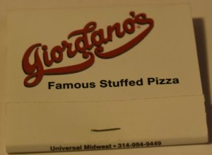 Giordano's Famous Stuffed Pizza 30 Strike Matchbook