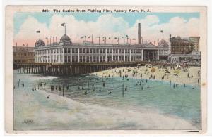 Casino from Fishing Pier Asbury Park New Jersey 1920s postcard