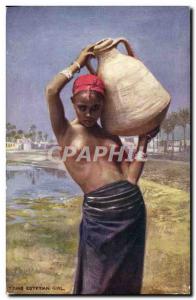 Old Postcard Fantasy Orientalism Young Egyption girl