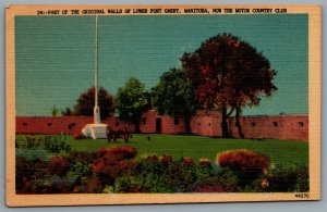 Postcard Selkirk MB 1930s Original Walls Lower Fort Garry Now Motor Country Club