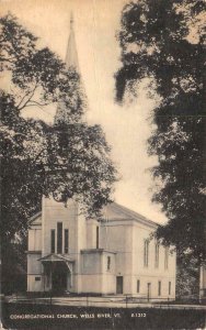 WELLS RIVER, VT Vermont  CONGREGATIONAL CHURCH  Newbury~Orange Co  1944 Postcard
