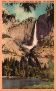 Yosemite Valley CA-California, Yosemite Falls, Vintage Postcard
