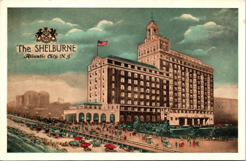 Vtg The Shelburne Hotel Boardwalk at Michigan Avenue Atlantic City NJ Postcard