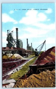 PUEBLO, CO Colorado ~ C. F. & I. STEEL MILLS Bessemer District c1940s   Postcard