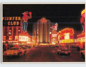 Postcard Downtown Las Vegas at Night Las Vegas Nevada USA