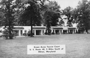 Elkton Maryland Green Acres Tourist Court Real Photo Antique Postcard K80454