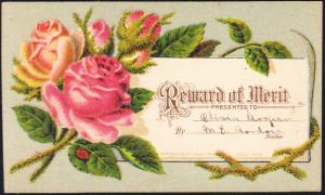 Reward of Merit  Two Smaller Floral Cards