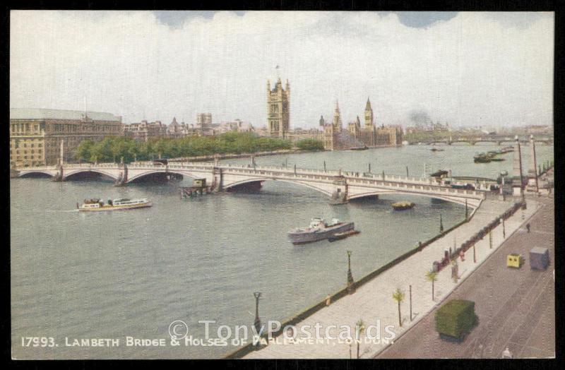 LAMBETH BRIDGES & HOUSES OF PARLIAMENT,LONDON