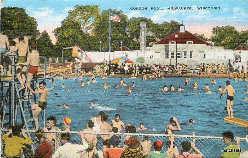 1940s Gordon Pool Milwaukee Wisconsin Kropp Linen postcard 7913 ...