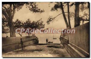 Postcard Old Thossat Les Bains Arrival At The Beach For One Of