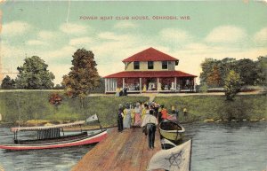 Oshkosh Wisconsin 1910 Postcard Power Boat Club