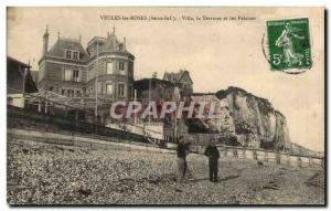 Old Postcard Veules les Roses Villa Terrace and Cliffs