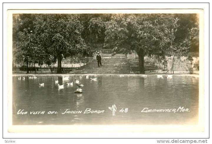 RP; Una Vista del Jardin Borda, Ducks in Lake, Cuernavaca, Morelos, Mexico, 1...