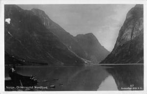 Norway birds eye view Norge Oldenvandet Nordfjord real photo pc Y14669