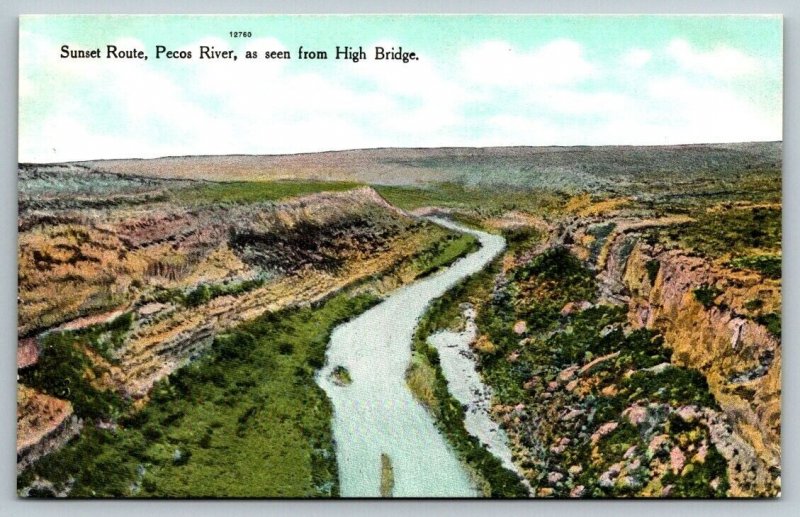 Sunset Route  Pecos River  Texas   Postcard