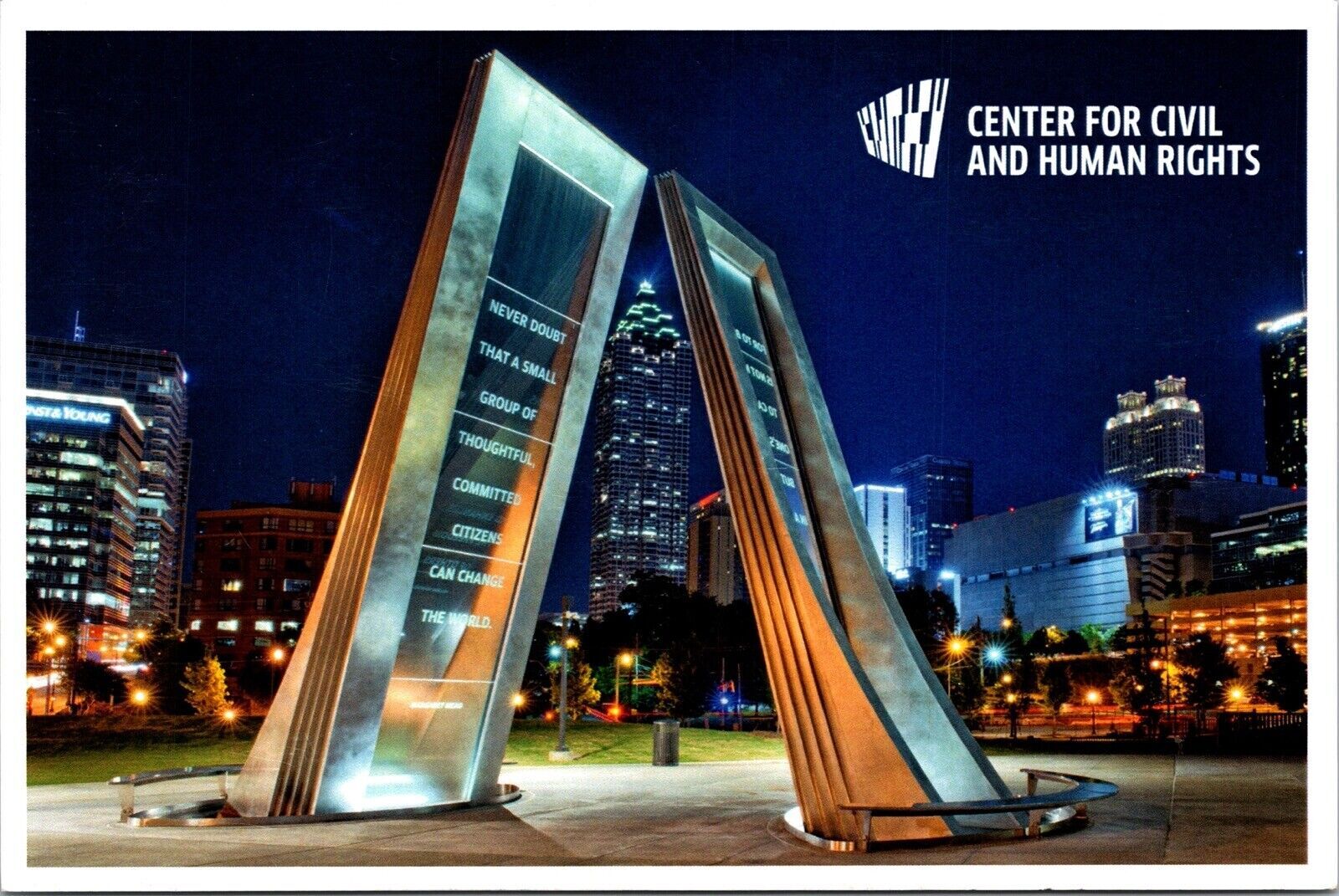 Water Feature Center Cilvil Human Rights Atlanta GA Landscape Chrome