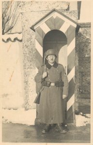 German infantry military sentry guard soldier uniform photo postcard ww2