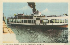 Three Rivers PQ Canada Le Bateau-Passeur Laviolette Ferry White Border Postcard