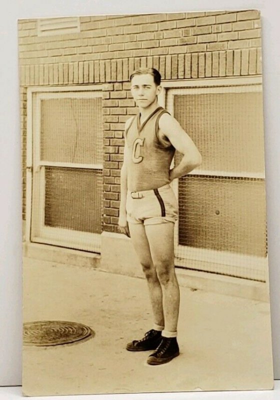 Lexington Kentucky 1926 Henry Clay HS Basketball Earl Wilson RPPC Postcard J5