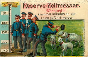 WWI Postcard German Reserve Zeitmeeser Soldioers Counting Down Their Days Left