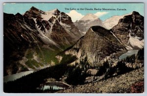 Lake In The Clouds, Rocky Mountains, Alberta Canada, Antique Curt Teich Postcard
