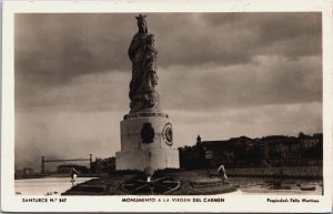 Spain Santurce Monumento a La Virgen Del Carmen Vintage RPPC C107