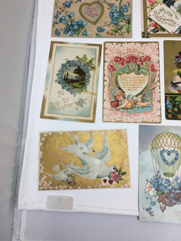 Valentine Postcard Lot of 25 Vintage Antique Mixed Cupid Hearts