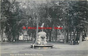 CT, Waterbury, Connecticut, Green, Water Fountain, Rotograph Co No D5284