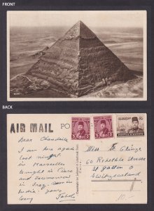 Vintage postcard EGYPT Cairo Chefren Pyramid