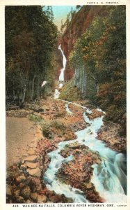 Vintage Postcard Wah-Kee-Na Falls Columbia River Highway Oregon C. T. American